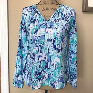 Lilly Pulitzer elephant appeal Blouse